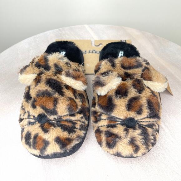 Dirty Laundry Shoes - Dirty Laundry Womens Faux Fur Leopard Print Cat Medium 7-8 Cushion Slippers NEW